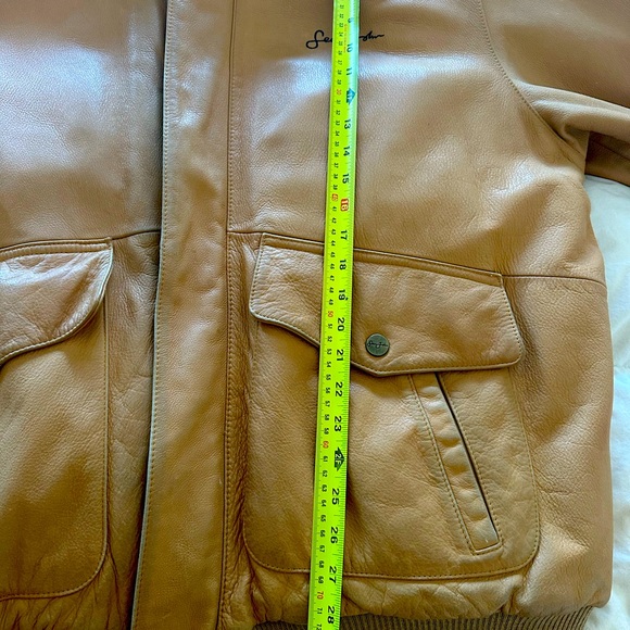 RARE Men’s 100% Authentic Leather Taupe Vintage Bomber Jacket by Sean John - Picture 11 of 12